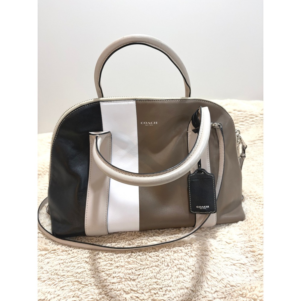 Vintage Y2K Coach Bleecker Preston Colorblock Leather Dome Satchel Bag 30151